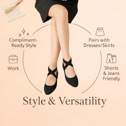 Image of EMMA NEW YORK Ankle Strap Flats for Women, Women Flat Ballerina Shoes, Women's Ballet Flats with Strap
