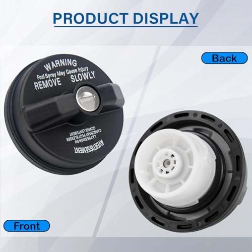 Image of Locking Gas Cap, Lock Fuel Cap with Key Replace 5278655AA For 2000-2020 Dodge Ram 1500 2500 3500,Journey,Caravan,Charger,Dakota,Durango & Jeep Wrangler JK TJ, Liberty & Chrysler 200 300 Sebring