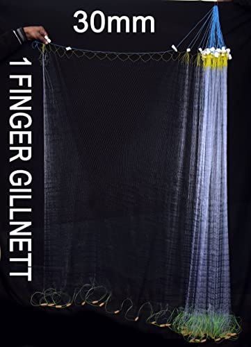 Image of PURKAIT Fishnet 1FINGER 30mmGILLNET MUD Sinker,HEIGHT5F,UPLENGHT50F,DOWNLENGHT100F Fishing Net (Blue)