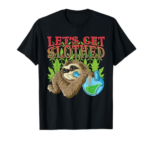 Camiseta de hierba de fumar perezoso marihuana sloth cannabis kiffer Camiseta