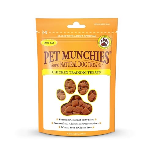Pet Munchies Chicken Dog Training Treats Grain Free Tasty Bites with Natural Real Meat Low in Fat 50g
