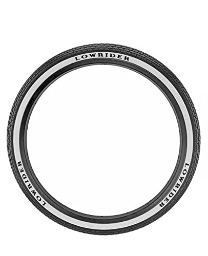 Bike Tire 20 x 1.75 Black/White Side Wall Lowrider Raised Letter HF-120A.