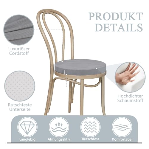 Cojines de asiento de 35x35 cm gris claro juego de 2 para aliviar la rigidez de sillas duras 3