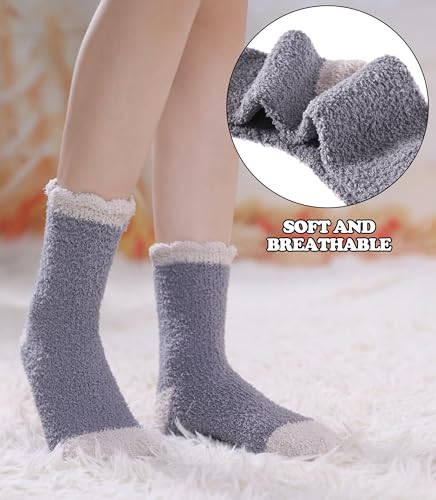 Image of FNOVCO Womens Fuzzy Socks Super Soft Fluffy Winter Warm Cozy Home Sleeping Socks