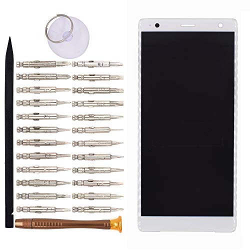 Image of LCD Screen Display with Digitizer Touch Panel Without Bezel Frame Compatible with Sony Xperia XZ2 H8216 H8266(White)