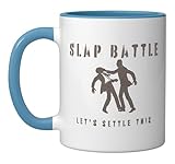 Slap Battle Ceramic Mug, Blue/White