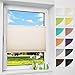 Produktbild Plissee Klemmfix ohne Bohren, Creme 80 x 120 cm (BxH), Faltrollo Plisseerollo mit Klemmträger, Jalousie Rollos für Fenster und Tür, Sichtschutz und Sonnenschutz
