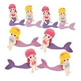 ifundom 8個 小美人魚公仔 多様スルのチュアマーメイドフィギュア ケーキトッパー装飾用 水槽やパーティーのテーブルデコにで芸術的な雰囲