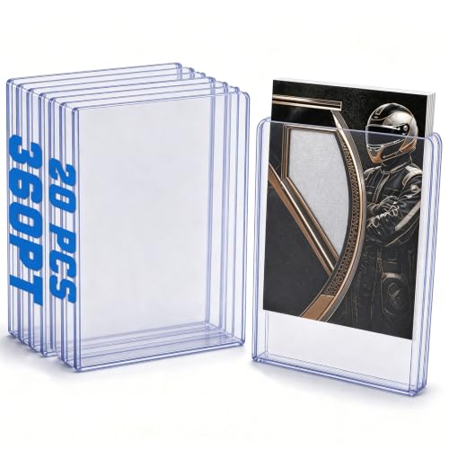 Image of DEDC 20 Top Loader Thick Card Load Holder Storage for Trading Cards Sports Sleeves Hard Plastic 360 Point Protective Toploaders 3 inchx4 inch Rigid Memorabilia Collectibles
