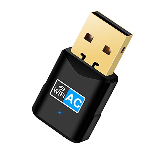 Adaptador WiFi USB, Wodgreat WiFi USB 600Mbps Dual Band 5G/2,4G Mini WiFi USB Receptor WiFi USB para PC Laptop Desktop, WiFi Dongle Soporte Windows 10/8/7/Vista/XP, MacOSX10.6-10.15, No se Necesita CD