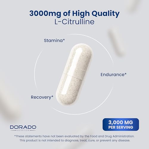 Image of L Citrulline 3000mg Supplement (360 Capsules) Support L Arginine & Nitric Oxide Pills - L-Citrulline For Men & Women - Muscle Recovery & Pump Supplement - 3rd Party Tested, Vegan, Non-GMO - USA Made