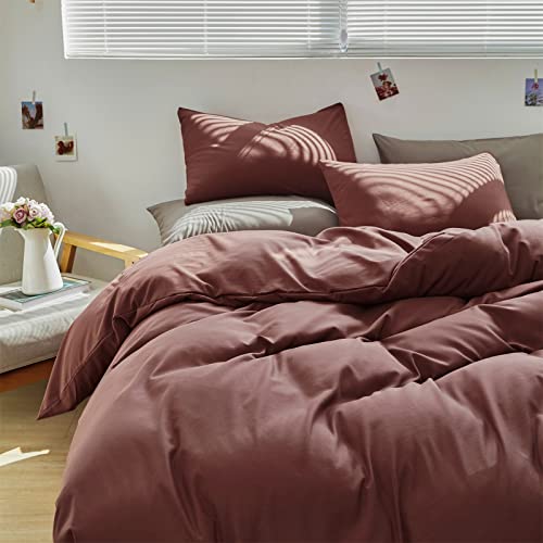 Clothknow Brick Red Comforter Set Full Solid Brick Red Bedding Comforter Set Full Simple Comforter Sets Solid Color Comforter Hotel Quality Luxury 3Pcs Bedding Sets #TOP1