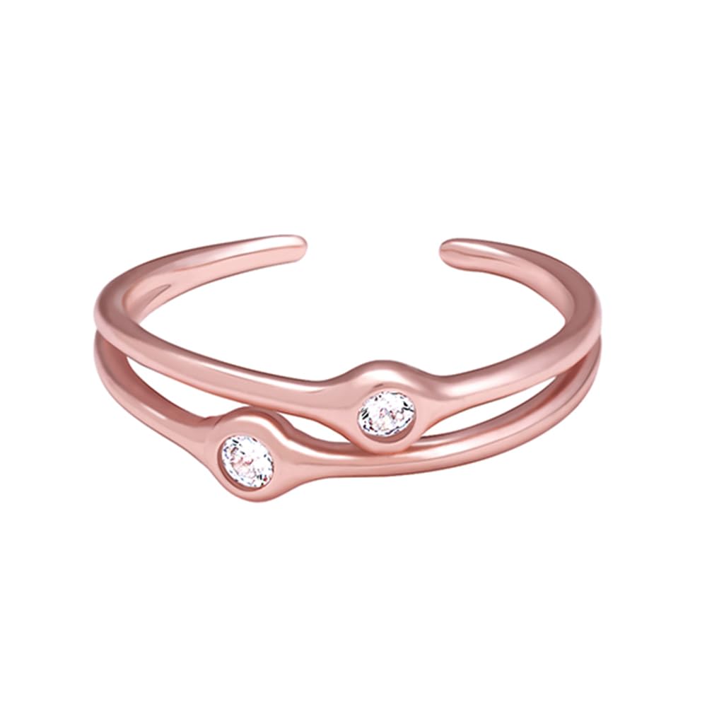 giva 925 Silver Rose Gold Dual Feat Ring, Adjustable | Gifts for Women and Girls | With Certificate of Authenticity and 925 Stamp | 6 Months Warranty-picture-10