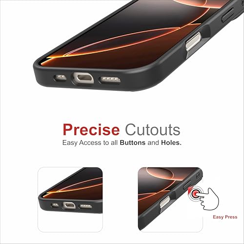 Image of TPU+PC For iPhone Case 16 Pro Max, [Anti-Yellowing Technology] [Military Grade Drop Protection] Shockproof Case Slim Hybrid Phone Case For iPhone 16 Pro Max- Carbon Black