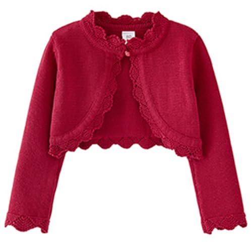 Toddler Girls Knitted Shrugs Cardigan Sweaters Kids Casual Cute Button Cover Up Sweaters Long Sleeve Cropped Jacket
