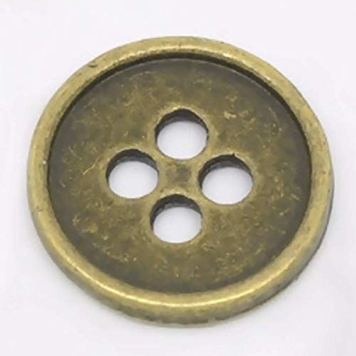 Handarbeit-Lieblingsladen Lot de 12 petits boutons en métal - 13 mm - À coudre - Couleur bronze Cover