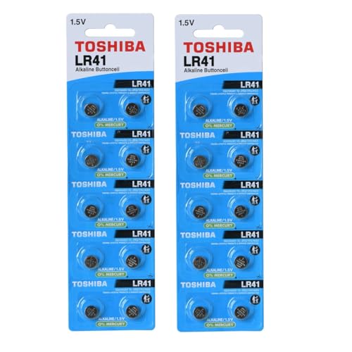 20 pilas alcalinas Toshiba con 1,5 V, LR41, AG3