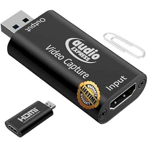 Audio Express AXHDCAP2 Basic 4K HDMI to USB 2.0 1080P Video Record Capture Card, Cam and Grabbing Streaming, Live Broadcasting, Video Conferencing, Teaching, and Gaming Featuring 4K HDMI Cover
