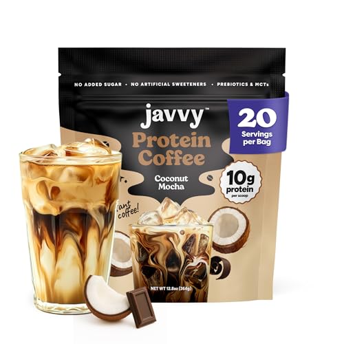 Javvy Protein Coffee for Cold Brew &amp; Iced Coffee, Coconut Mocha