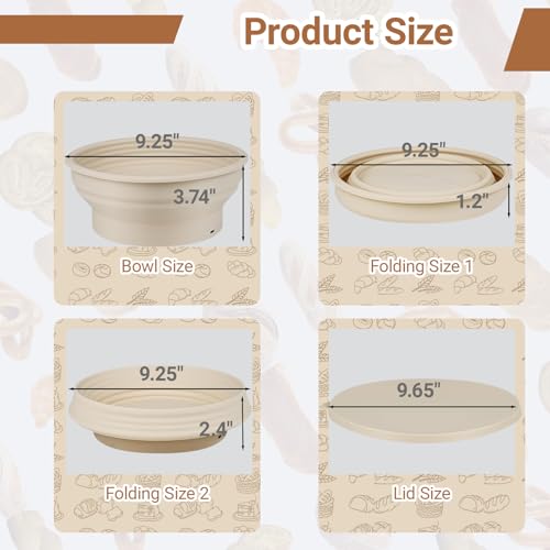 Sourdough Starter Warmer, Heating Sourdough Bread Proofing Basket Set,Electric Thermostatic Silicone Batter Bowl, 9