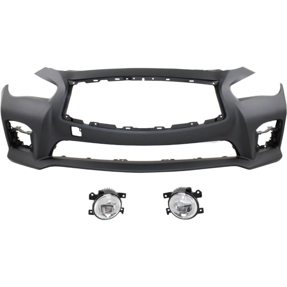 ZORZA3pcs Front Side Primed Bumper Cover for INFINITI for Q50 261554GA0B 261504GA0B IN1000258 in 2592108 620224HD0 h IN2593108 16534592