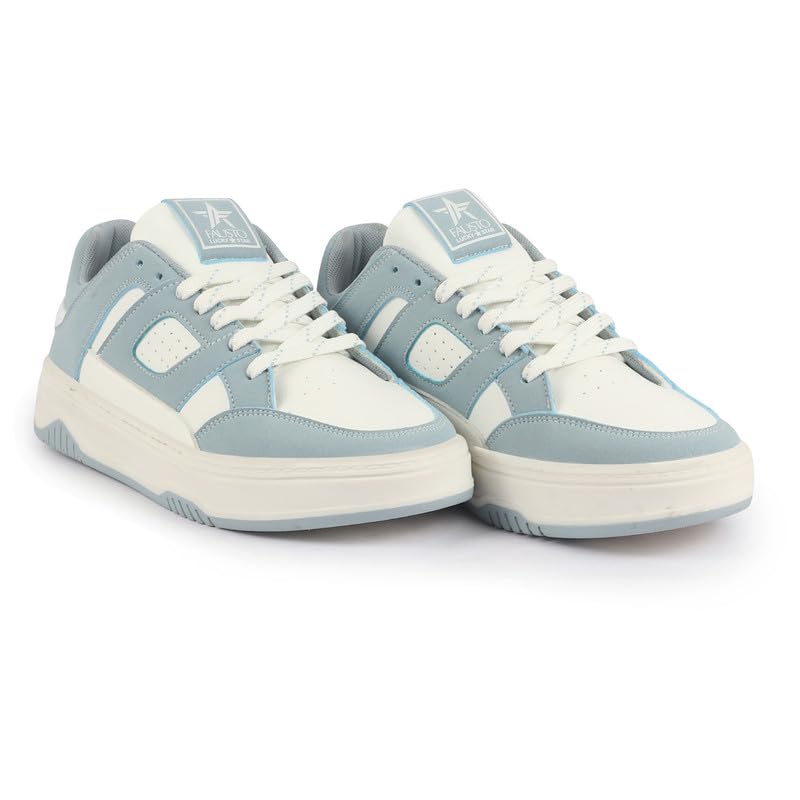 Image of FAUSTO Women Colorblocked Low Top Casual Shoes | Classic Lace-up Dress Sneakers | Memory Cushioned Insole
