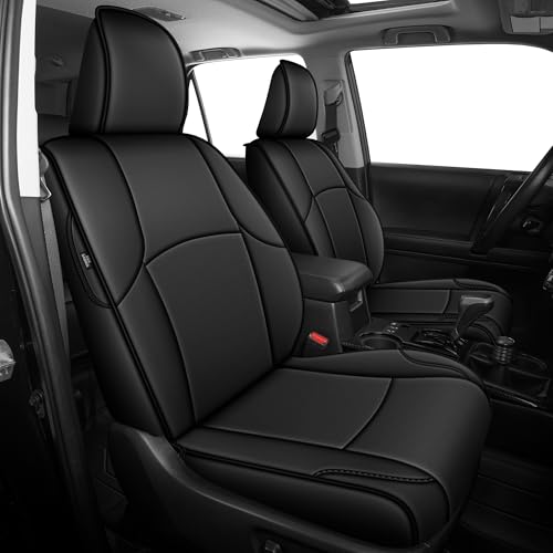 Image of AOMSAZTO Custom Seat Covers for Toyota 4runner: 7 Seats 2011 2012 2013 2014 2015 2016 2017 2018 2019 2020 2021 2022 2023 2024 Leather Car Seats Cover Full Set Black for 4 Runner 7 Seaters
