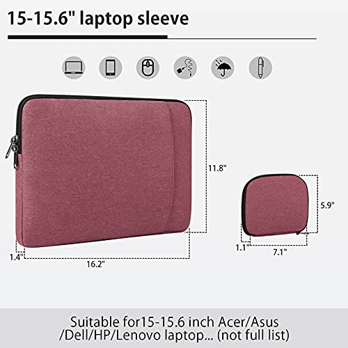 Image of Laptop Sleeve 15-15.6 Inch Tear-Resistant Laptop Case for Men Women Waterproof Laptop Bag with Accessory Bag, Pink