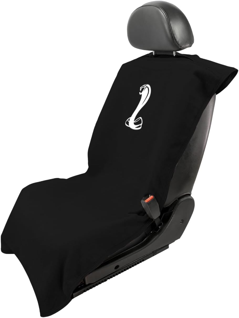 Seat Armour Seat Protector Towel for Ford Mustang Cobra - Soft Machine Washable Car Seat Cover Towel - Easy to Install, Multipurpose Car Seat Towel - Black
