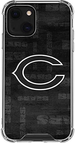 Skinit Clear Phone Case Compatible with iPhone 13 Mini - Officially Licensed NFL Chicago Bears Black & White Design