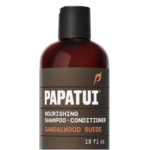 PAPATUI by Dwayne Johnson Nourishing Shampoo + Conditioner 2in1 for Men | Clean Hair & Scalp | Sulfate-Free | Sandalwood Suede | 18 oz