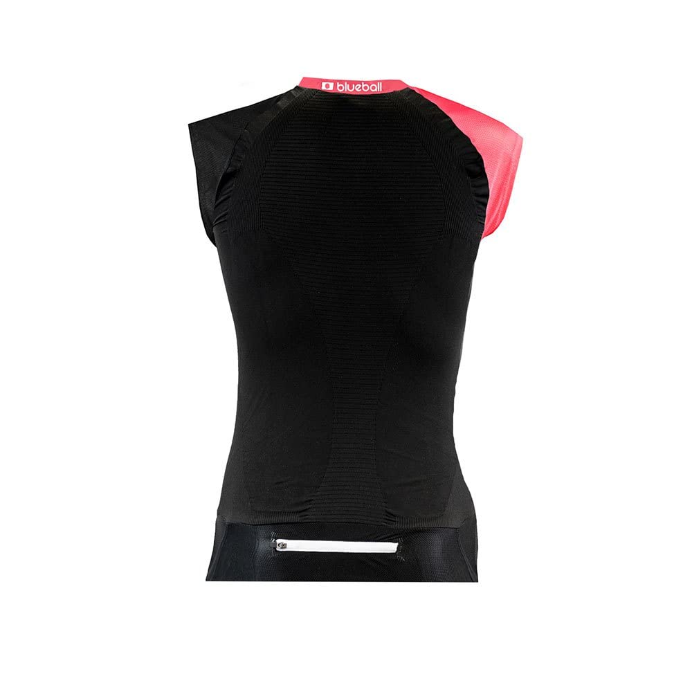 BLUEBALL T-Shirt de Compression de Course sans Manches pour Femme Noir & Rose M, Noir et Rose, M