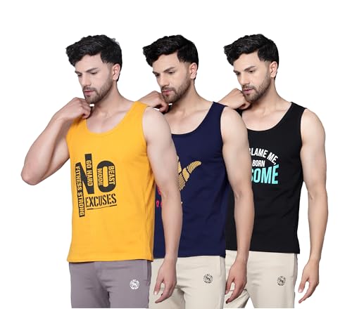 Image of Designer Men Vest Versatile Cotton Sando /Baniyan /Ganji for Boys - Perfect for Gym Workouts, Vacations, and Beaches