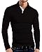 KUYIGO Mens Classic Dry Fit Long Sleeve Golf Polo Shirts Casual Basic Designed with Cotton Tops XX-Large Black