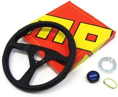 MOMO Monte Carlo 350mm Leather Steering Wheel with Blue stitching RARE SPECIAL EDITION