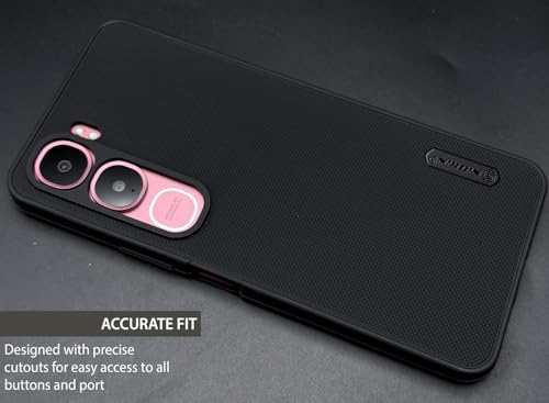 Image of Silicone Back Cover Case Compatible For Vivo Y29 5G / Vivo Y19S (Textured Grip Design | Camera Protetion | Slim And Light Weight | Soft Touch And Feel | Black)