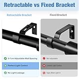 2Pcs Black Curtain Pole 79-240cm, 25 mm Extendable Curtain Poles for Eyelet Curtains, Adjustable Multi-Piece Assembly Metal Curtain Rod- Includes Brackets & Fittings Set - Image 7