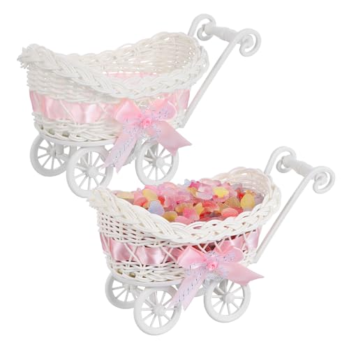 HANABASS Cesta tejida de ratán para decoración de baby shower, boda, caramelos, decoración del hogar, recuerdos de fiesta