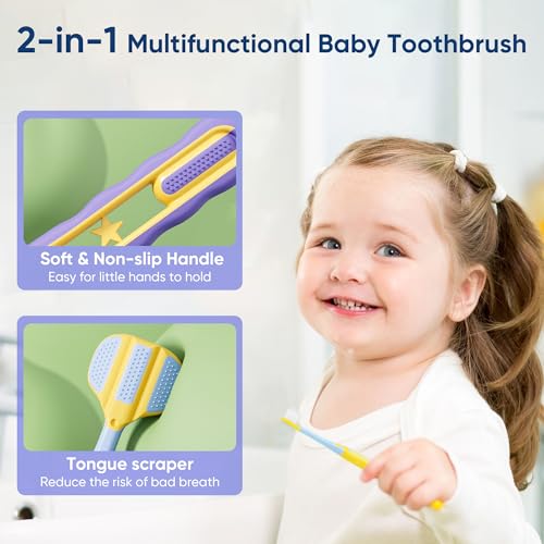 Image of EASICUTI Soft Toddler Toothbrushes, Efficient 3 Sided Toothbrush, Patent