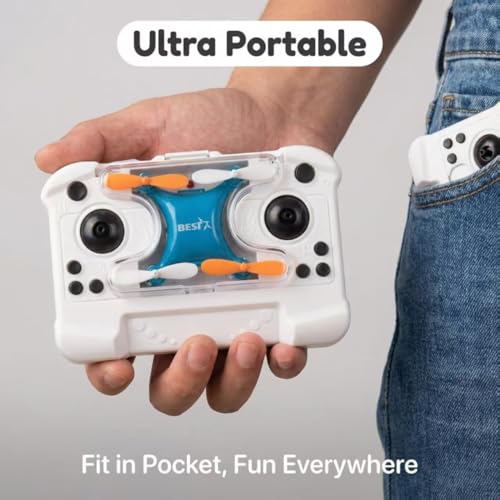 Image of Mini Drone for Kids, Indoor Portable Nano Quadcopter with Altitude Hold, LED Lights, 3D Flips, Easy to Fly Toy Gift for Boys Girls (blue-No camera)