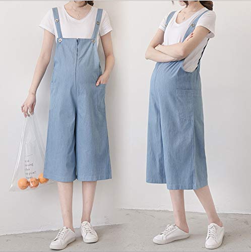 WNuanjun, Ultra Doux Coton maternité d'été Shorts Pantalons pour la Grossesse Jarretelles pour Femmes Enceintes Salopettes contreventées Uniformes Prop Ventre Ventre Barboteuses Cover