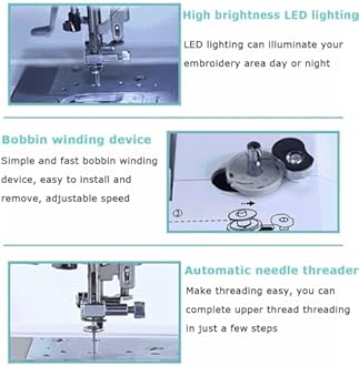 KSWBD Automatic Sewing Machine Electric Embroidery Machine 158 Built-in Designs with 4"" x 9.2"" Embroidery Area and LCD Touch Screen, 210 Built-in Letters and 30 Pattern Borders, Sewing Made Easy