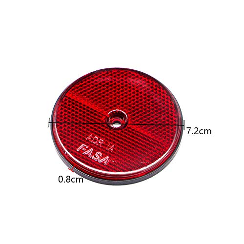 ETUKER 10 x Catadioptres Rond Fixation par Vis Rond Catadioptre Remorque Réflecteurs Rond Catadioptres,pour RV/Camions/Caravanes/Voiture/Remorque(Rouge) - Image 3