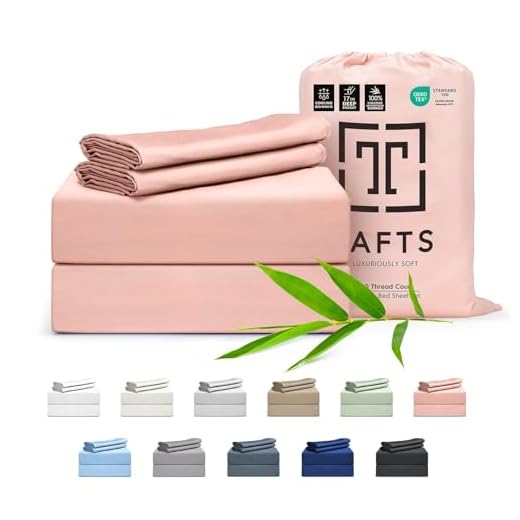 Tafts King Sheets Set, Pure 100% Viscose derived from Bamboo Bed Sheets Set, Luxuriously Soft, Silky, Cooling Sheets, Double Stitched, Lifetime Quality Promise (Pale Blush)