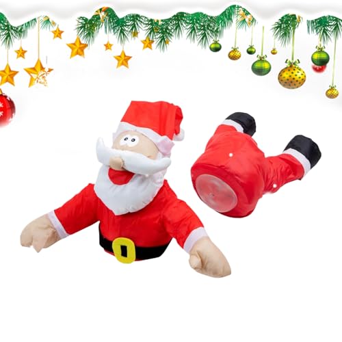 Crashing Santa & Reindeer Animated Decoration, Lustiger Santa Rentier...