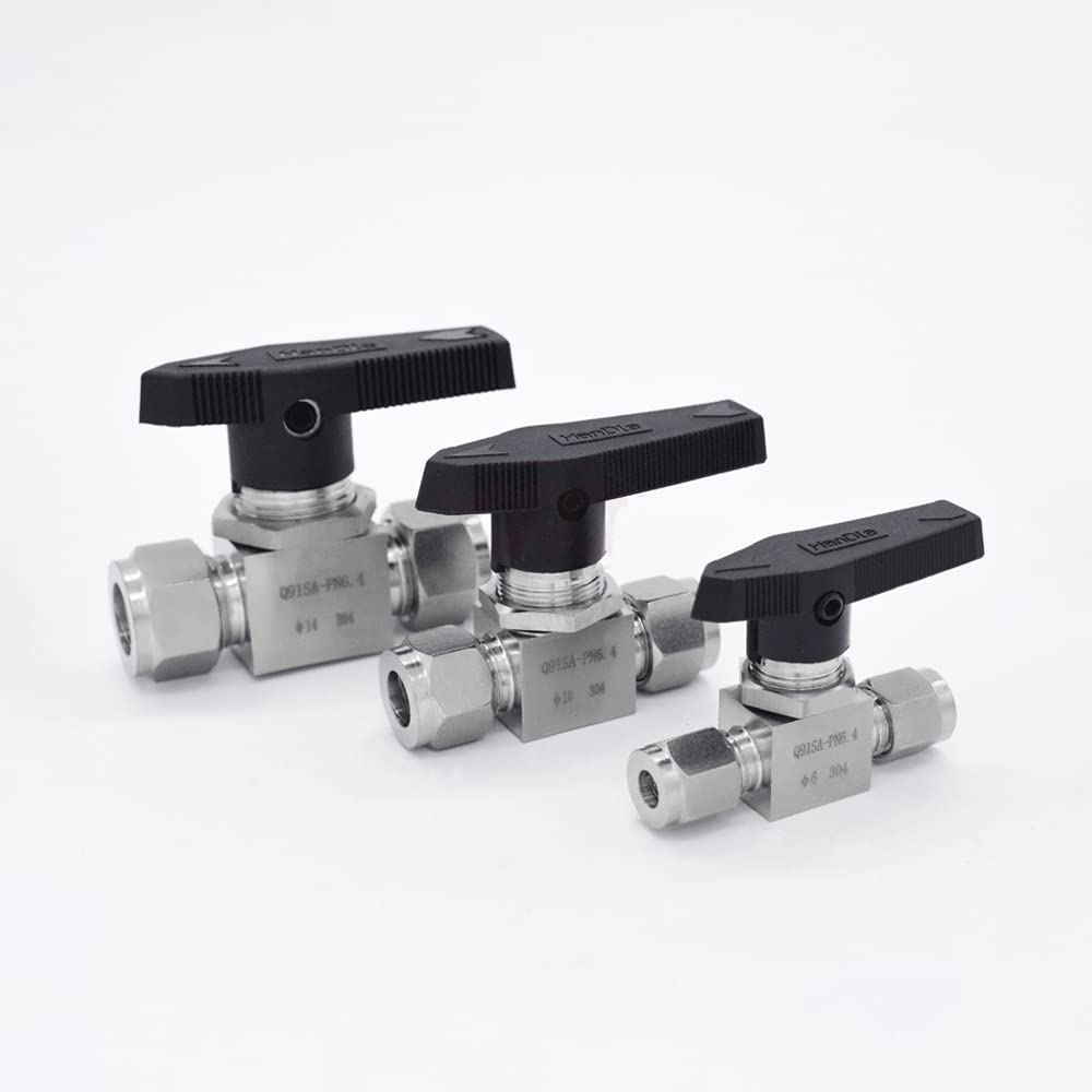 0.3 cm 0.6 cm 1 cm 1.3 cm 1.3 cm 1.9 cm 3 4 6 8 10 12-25mm OD Tube Kompresyjny Zawór kulowy 316 304 Woda Gaz Paliwo (8 mm, SS304)