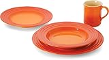 Le Creuset Stoneware 4-Piece Dinnerware Set, Flame