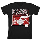 Usagi Yojimbo Dual Blades Sketch Youth Black Crew Neck Short Sleeve T-Shirt-XL