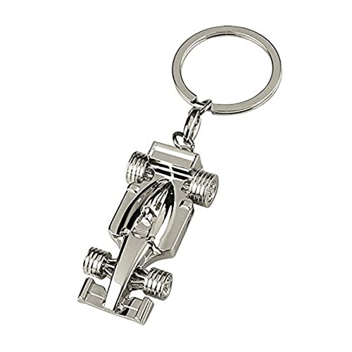 ARFUKA Keychain Zinc Alloy Racing Car Men's Gifts Jewelry keychain Key Holder Metal Keyfob Key Ring Gift for Christmas and Birthday Silver