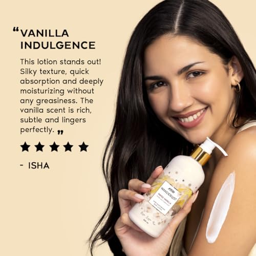 Image of Nykaa Wanderlust Swiss Vanilla Body Lotion, Long-Lasting Vanilla & Cedarwood Fragrance, Intense Hydration, Vegan, Paraben-Free, 24Hr Moisture, 300ml